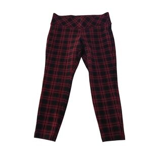 Torrid Pixie Pants Red Black Plaid Tartan Skinny Ankle Career Trousers Size 00